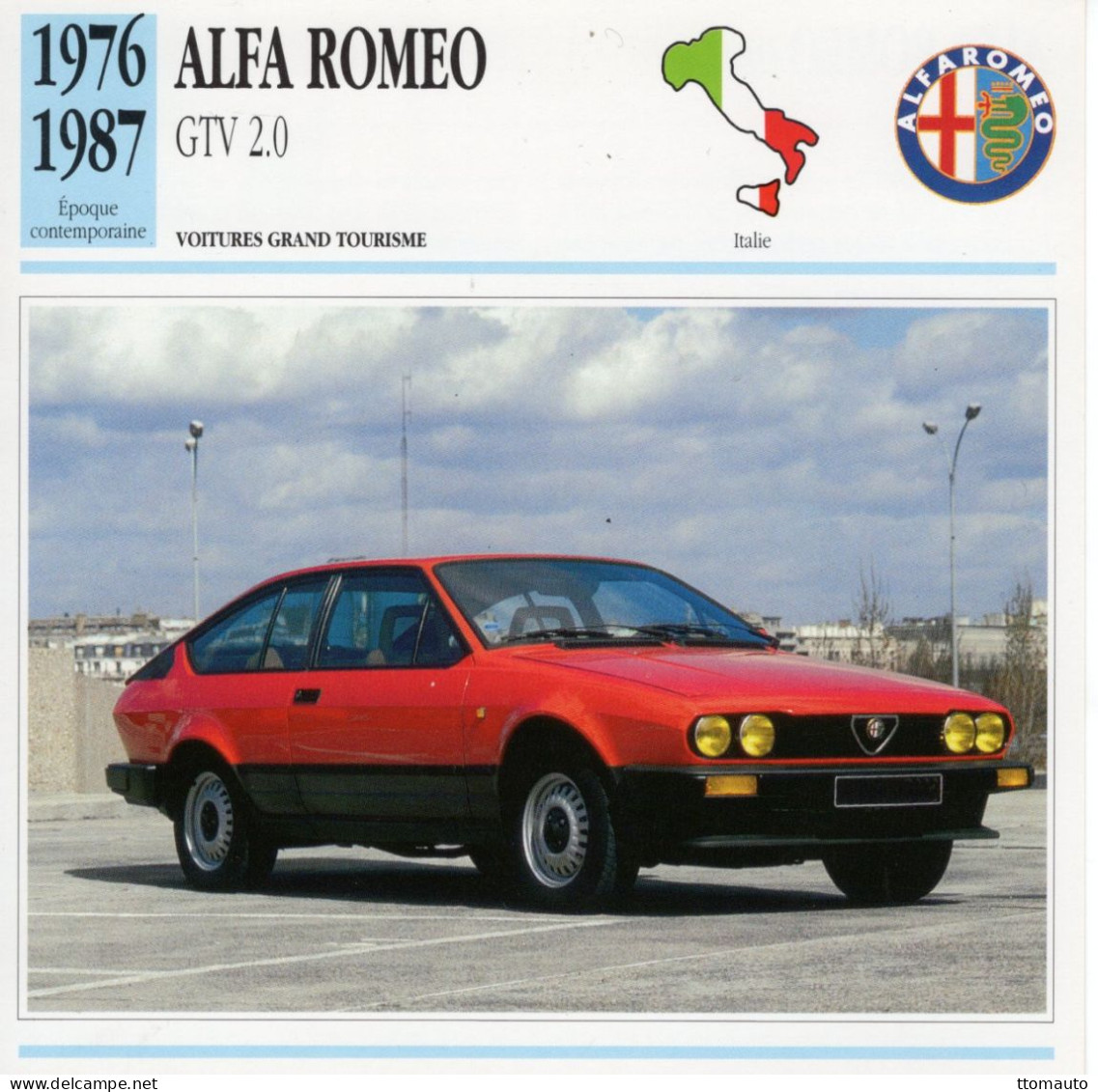 Alfa Romeo GTV 2.0 -  1979  - Voiture Grand Tourisme -  Fiche Technique Automobile (I) - Auto's