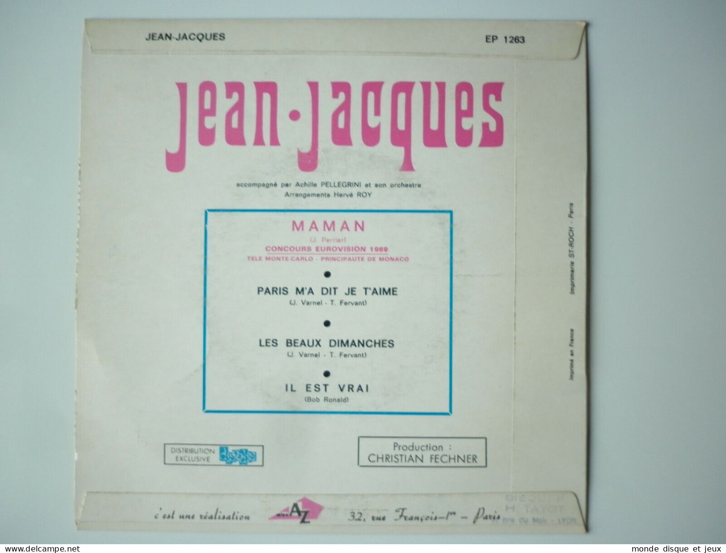 Jean Jacques 45Tours EP Vinyle Maman Mint - 45 Rpm - Maxi-Singles