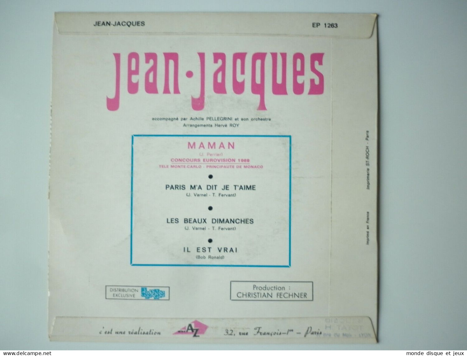 Jean Jacques 45Tours EP Vinyle Maman Mint - 45 T - Maxi-Single