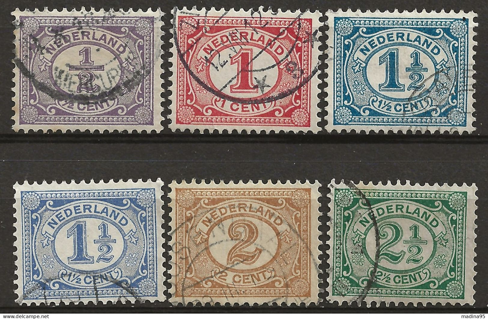 PAYS-BAS: Obl., N° YT 65 à 69 + 67a, Série, TB - Used Stamps