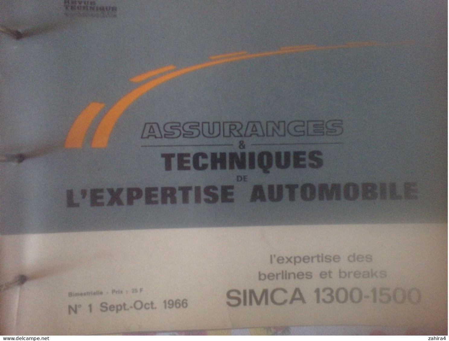 Assurance techn. expert. auto Peugeot 204 coupé cabriolet 404 & break 504 & break Simca 13 & 1500 & break  Renault 6 RTA