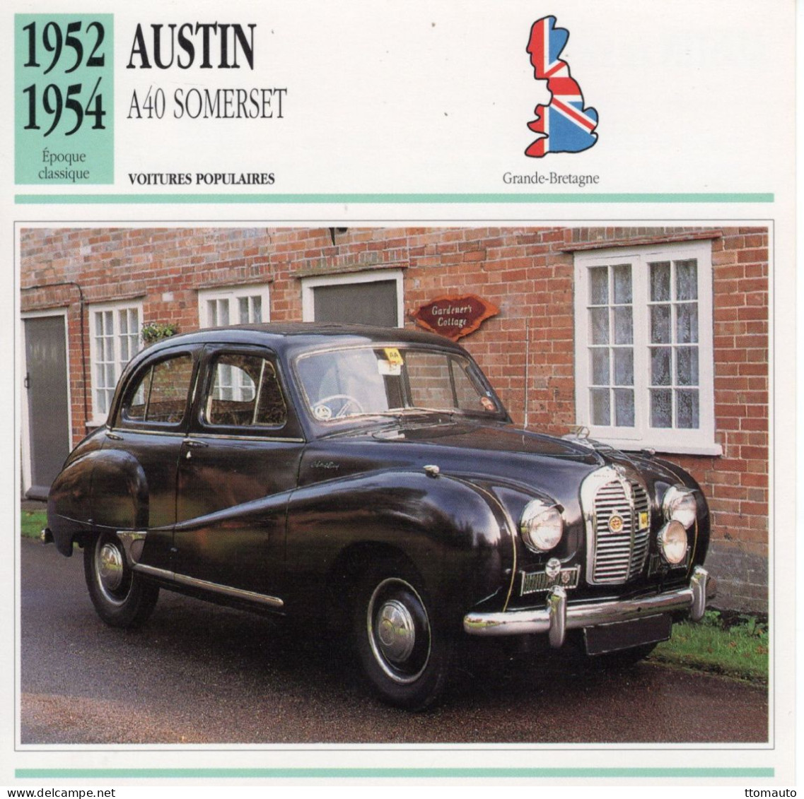 Austin A40 Somerset -  1953  - Voiture Populaire -  Fiche Technique Automobile (GB) - Cars