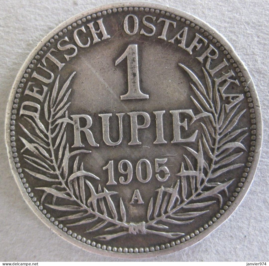 Afrique Orientale Allemande 1 Rupie 1905 A , Deutsch Ostafrika DOA , Wilhelm II, En Argent, KM# 10 - Duits-Oost-Afrika