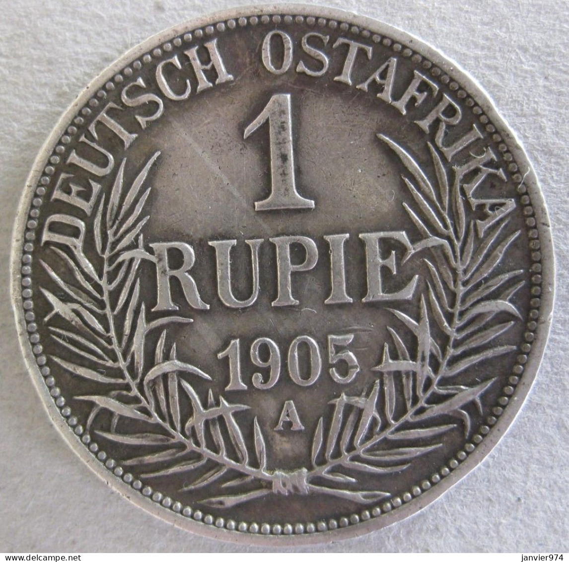 Afrique Orientale Allemande 1 Rupie 1905 A , Deutsch Ostafrika DOA , Wilhelm II, En Argent, KM# 10 - Afrique Orientale Allemande