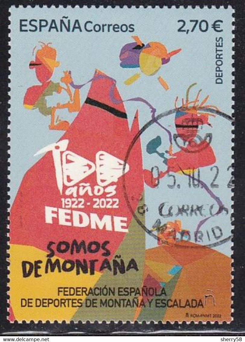 2022-ED. 5597 - Deportes. Centenario Federeación Española De Deportes Montaña Y Escalada  - USADO - Used Stamps