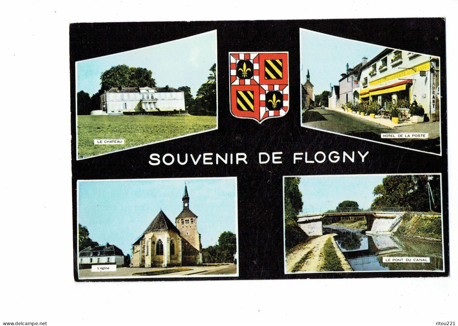 Cpm - 89 - Flogny La Chapelle - Souvenir - Château Hôtel De La Poste église Pont Du Canal - Blason - ARTAUD 101 - Flogny La Chapelle