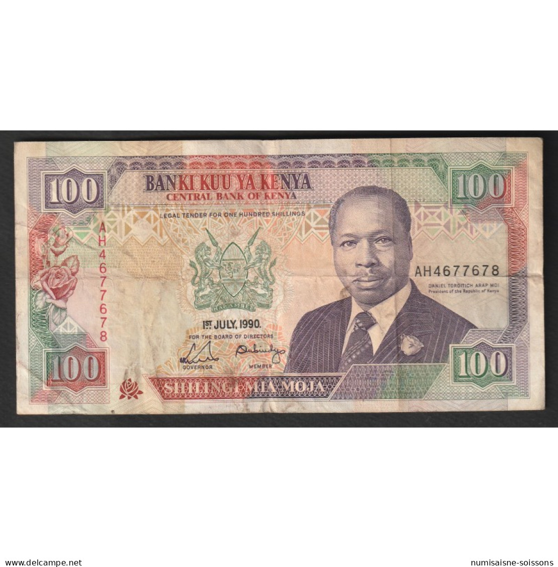 KENYA - PICK 27 B - 100 SHILLINGS - 01/07/1990 - B/TB - Kenia