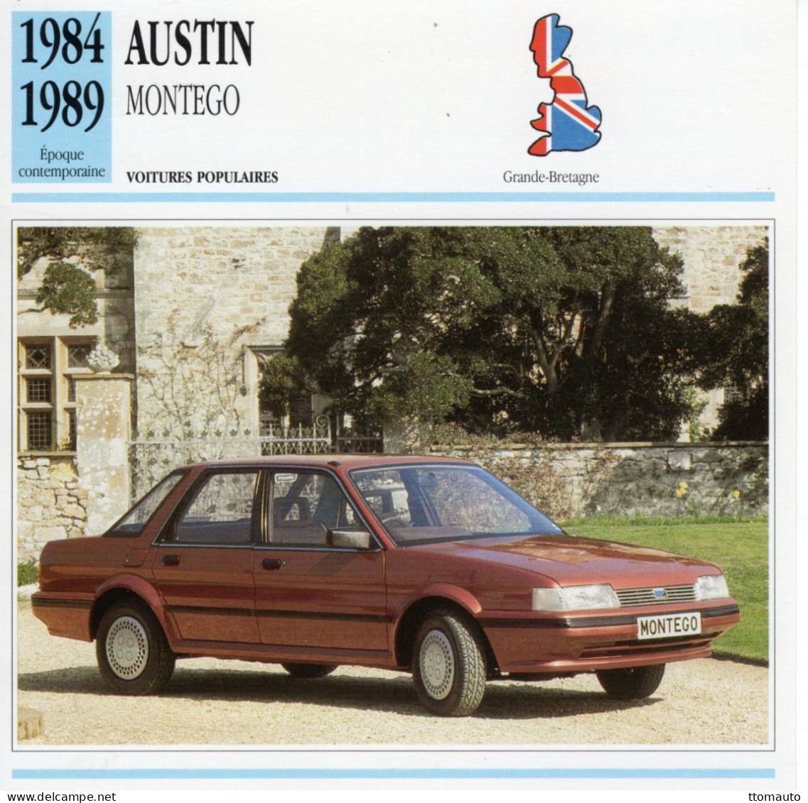 Austin Montego 1600 -  1986  - Voiture Populaire -  Fiche Technique Automobile (GB) - Coches