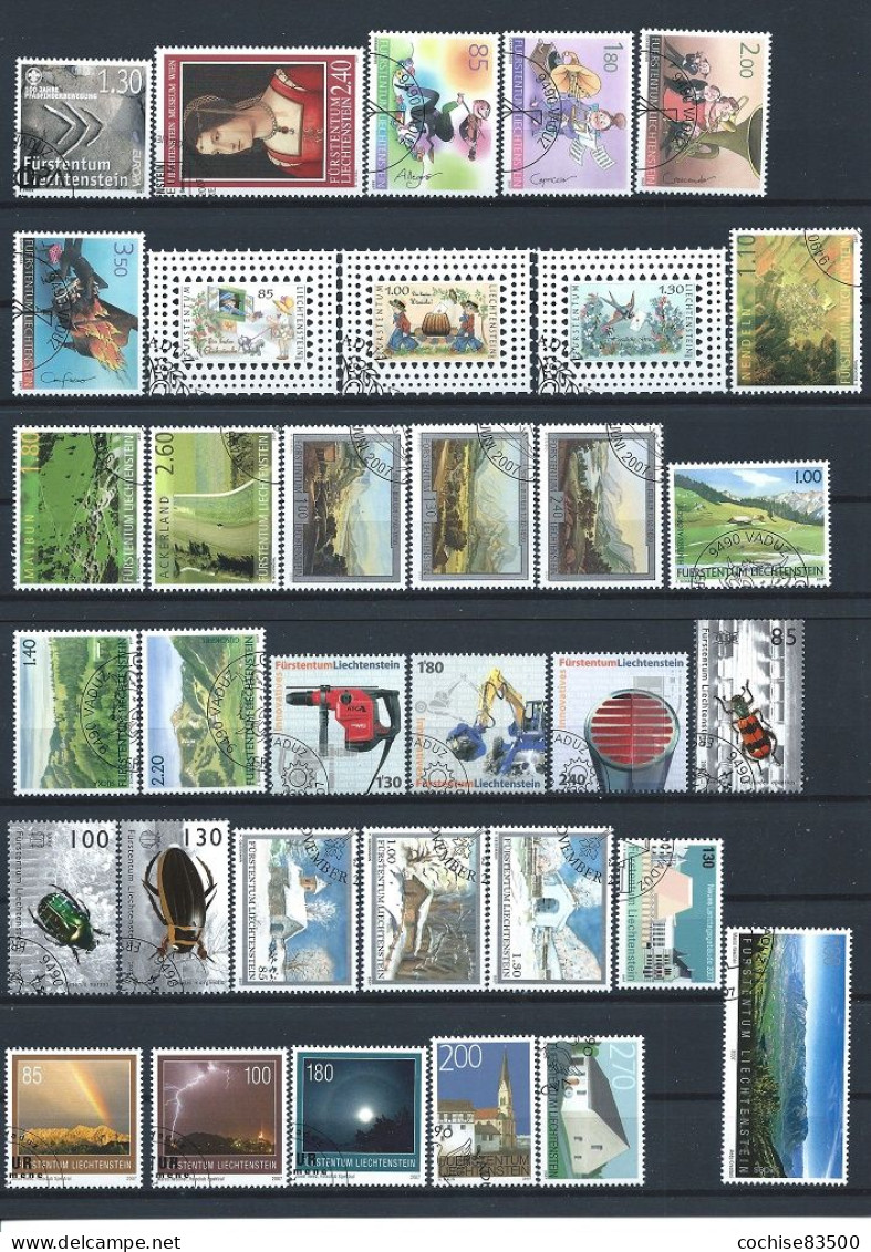 Liechtenstein Lot 34 Tp Obl (FU) Année 2007 - Annate Complete