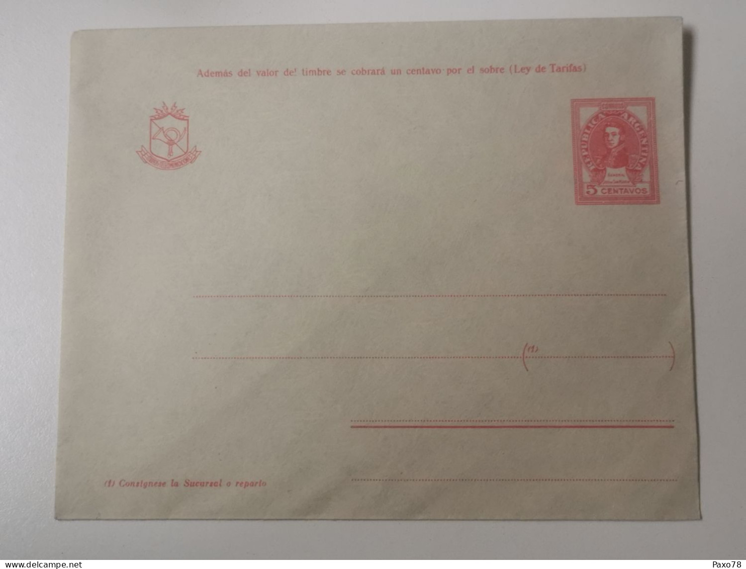 Enveloppe Vierge, Argentina 5 Centavos - Postal Stationery