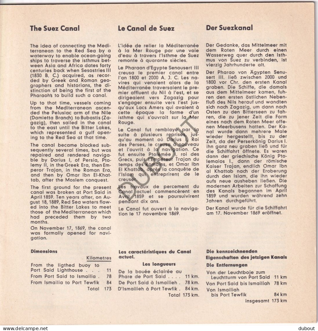 The Suez Canal - Le Canal De Suez - Brochure Jaren '60  (V3019) - Kultur