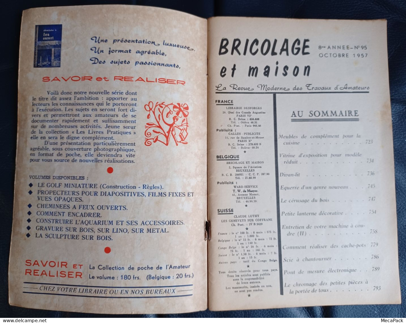 Bricolage Et Maison - Mensuel N°95 - Octobre 1957 - Basteln