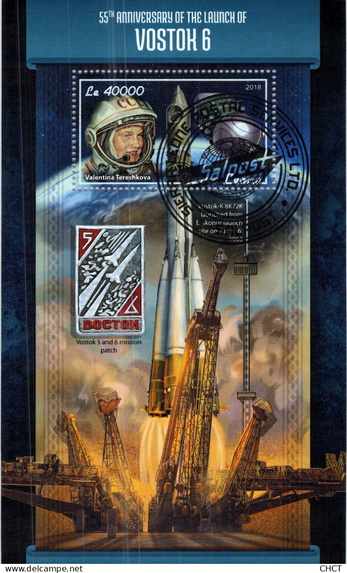 CHCT82 - Space, Cosmos, Rocket, Explorers, Stamp Mini Sheet, Used CTO, 2018, Sierra Leone - Sierra Leone (1961-...)