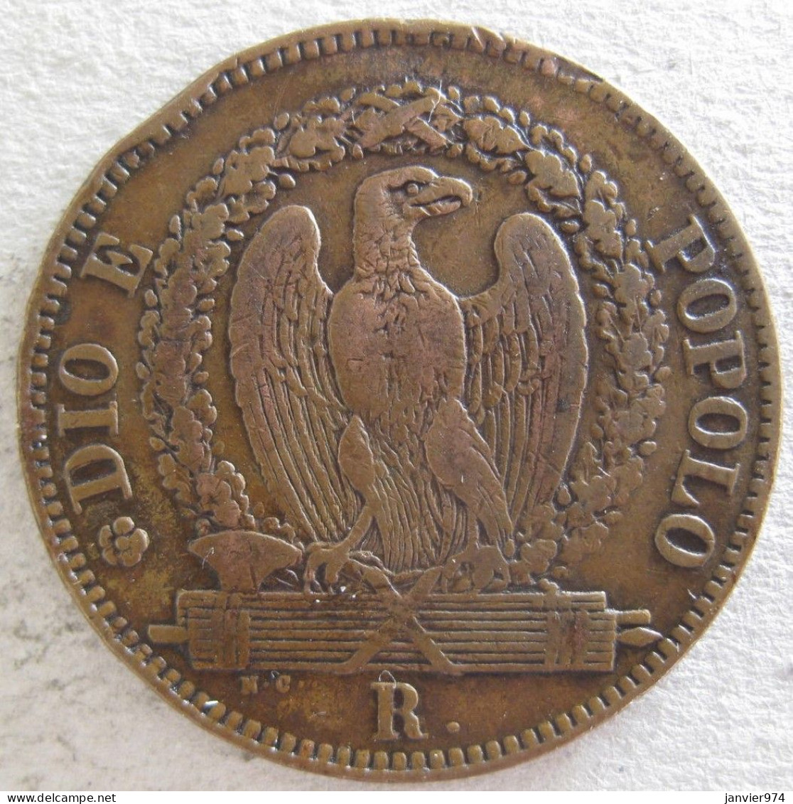 Repubblica Romana 1 Baiocco 1849 R Roma, En Cuivre KM# 22 - Cisalpinische/Italienische Rep.