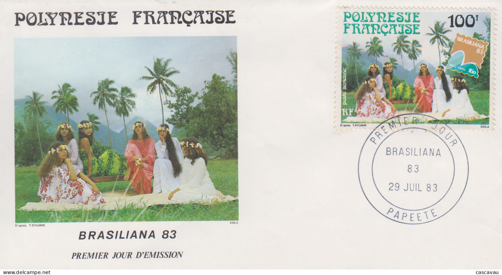 Enveloppe  FDC  1er  Jour   POLYNESIE   Exposition  Philatélique  Internationale   BRASILIANA    1983 - FDC