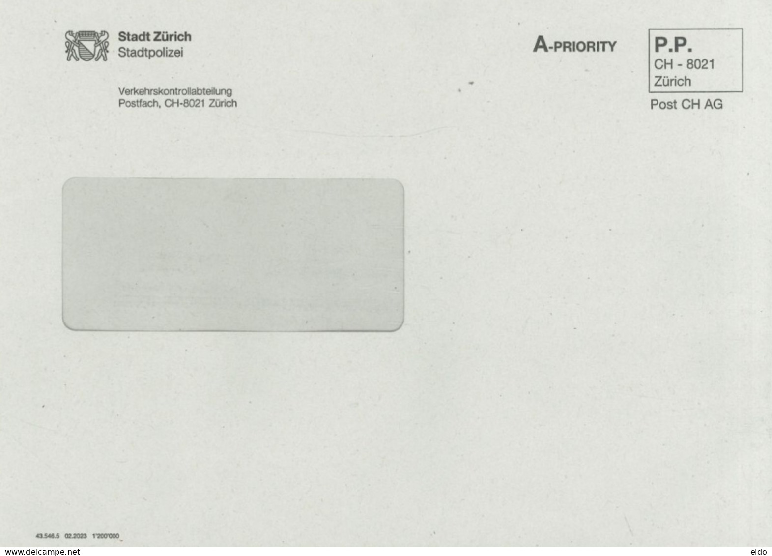 SWITZERLAND - 2023, PRIORITY FRANKING MACHINE COVER TO DUBAI. - Covers & Documents