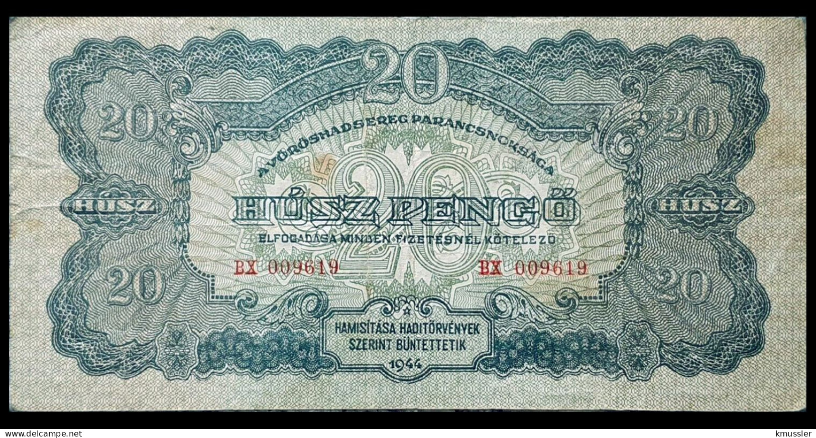 # # # Banknote Ungarn (Hungary) Ungarn 20 Pengö (Russian Occupation) 1944 # # # - Ungarn