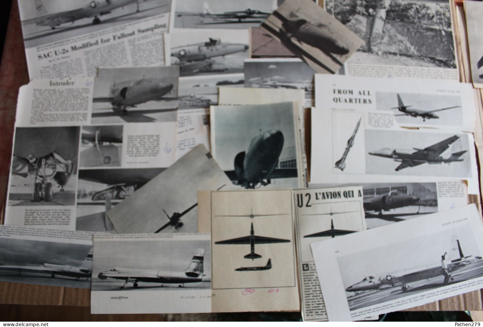 Lot De 90g D'anciennes Coupures De Presse De L'aéronef Américain Lockheed U-2 - Aviazione