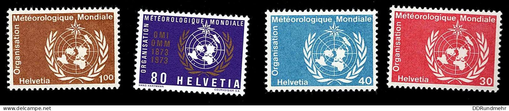 1973 OMMWMO  Michel CH-OMM 10 - 13 Stamp Number CH 8O10 - 8013 Yvert Et Tellier CH S437 - 440xx MNH - Neufs