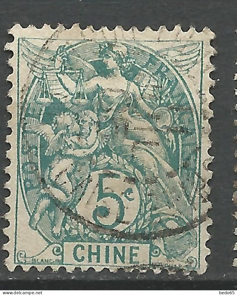 CHINE N° 23 Vert-bleu OBL / Used - Oblitérés