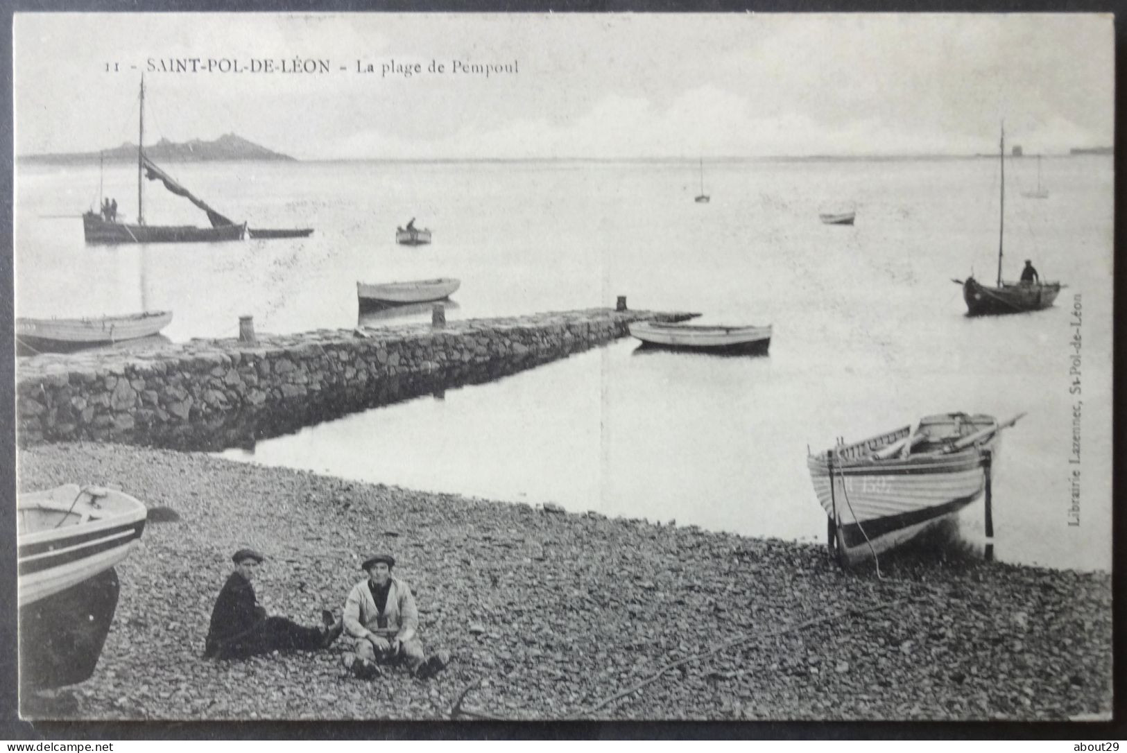 CPA 29 SAINT POL DE LEON - La Plage De Pempoul - Rare Vue - édit Lazennec 11 - Réf. G 119 - Saint-Pol-de-Léon