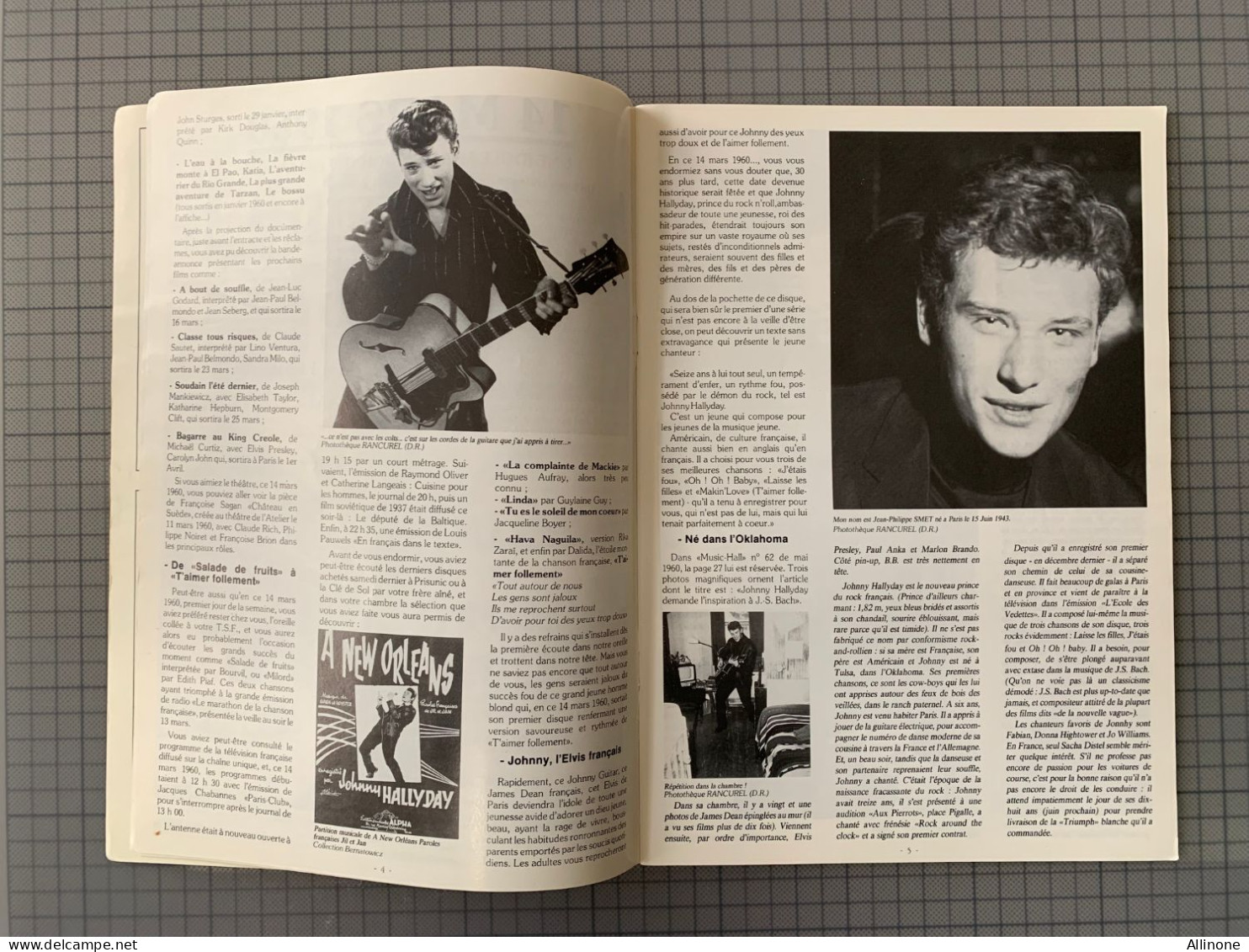 JOHNNY HALLYDAY CLUB DES ANNÉES 60 Mars 90 Reportages Sur Le Rock Textes Et Photos 50 Pages Dont 12 Pages Sur JOHNNY - Music