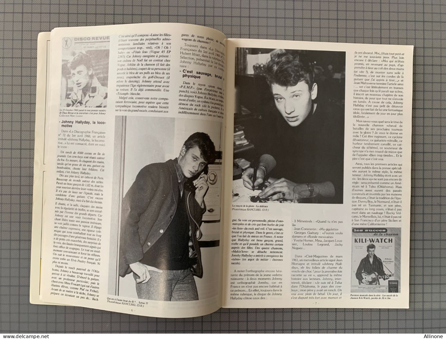 JOHNNY HALLYDAY CLUB DES ANNÉES 60 Mars 90 Reportages Sur Le Rock Textes Et Photos 50 Pages Dont 12 Pages Sur JOHNNY - Muziek