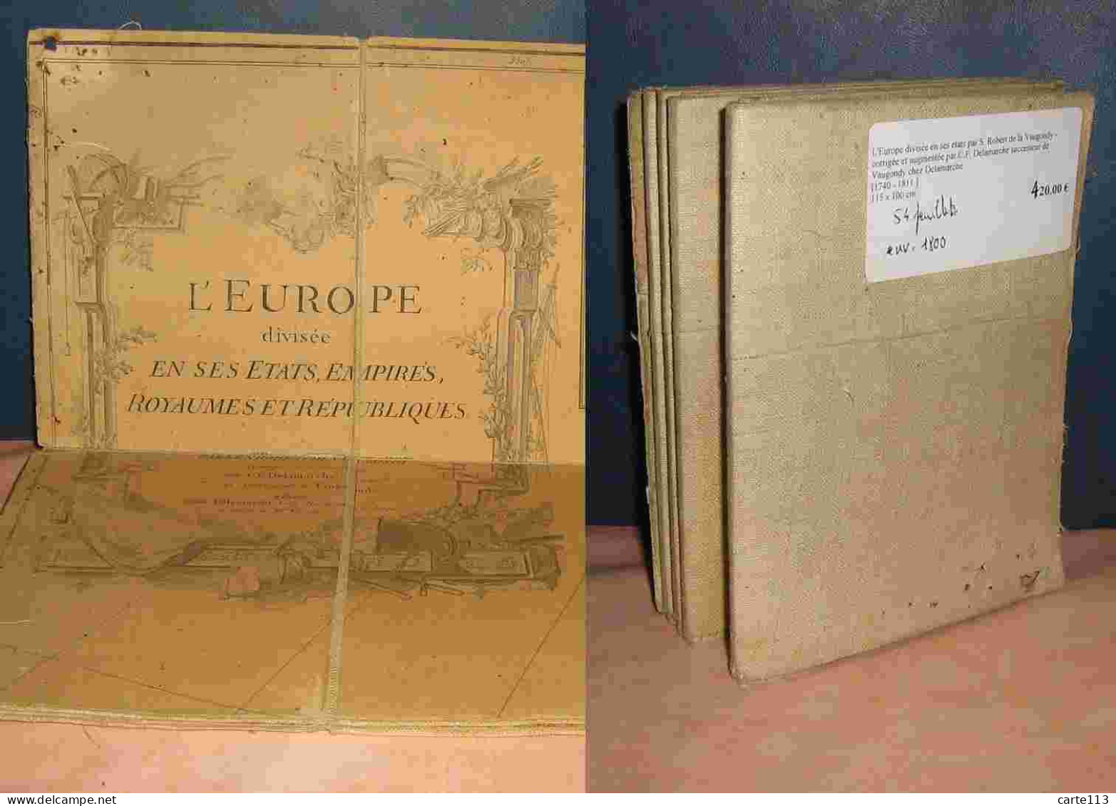 DE VAUGONDY Robert - L'EUROPE DIVISEE EN SES ETATS, EMPIRES, ROYAUMES ET REPUBLIQUES - 1701-1800