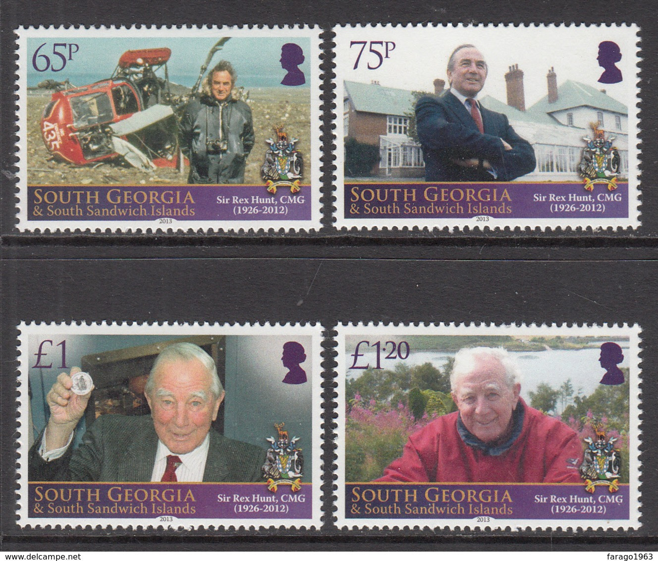 2013 South Georgia Sir Rex Hunt Falklands War Hero Complete Set Of 4  MNH - South Georgia