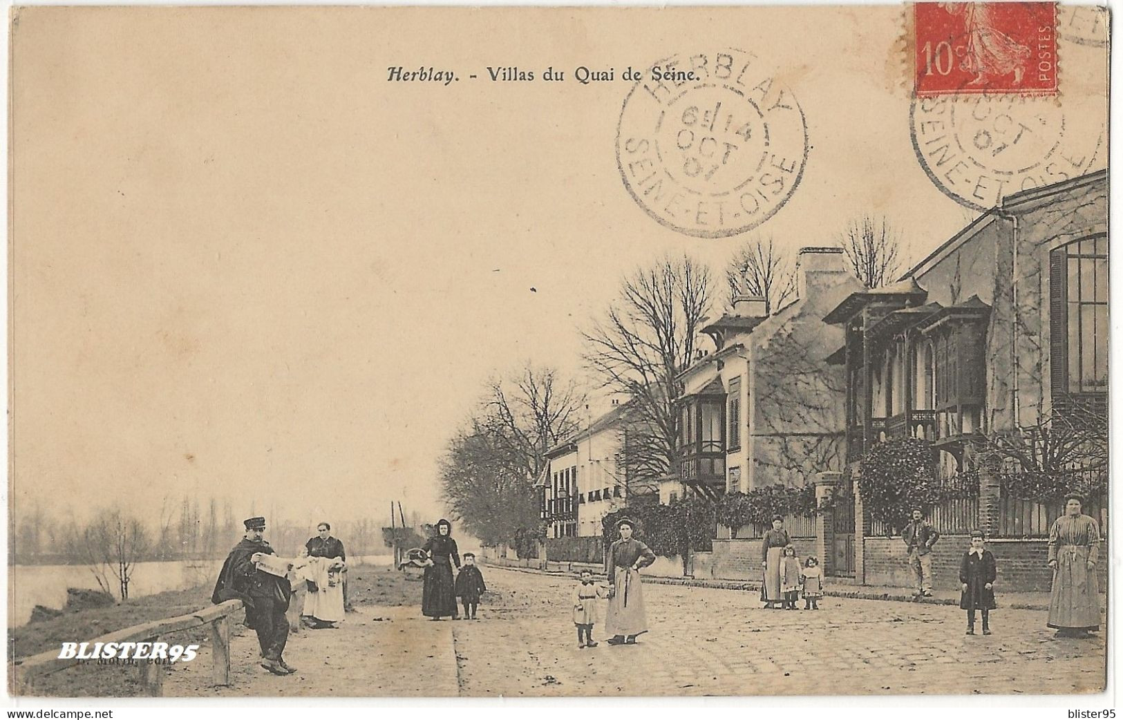 Belle Carte Herblay (95) Les Villas Du Quai De Seine , Envoyée En 1907 - Herblay