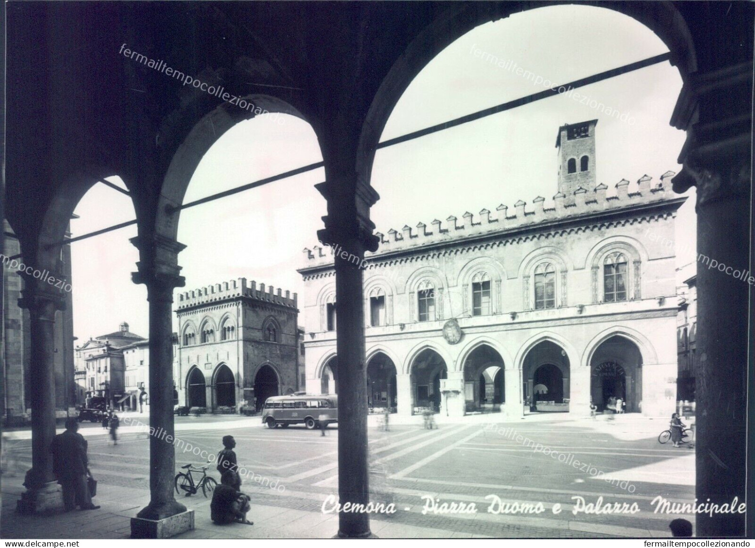I631 Cartolina Cremona Citta' Piazza Duomo E Palazzo Municipale - Cremona