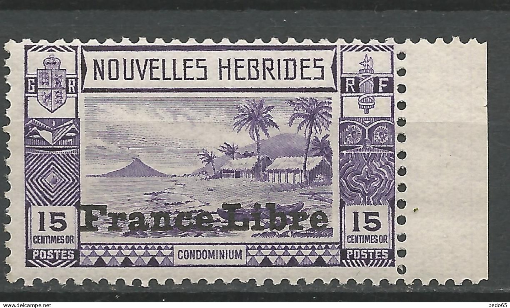 NOUVELLES-HEBRIDES N° 126 NEUF** LUXE  SANS CHARNIERE / Hingeless / MNH - Nuovi