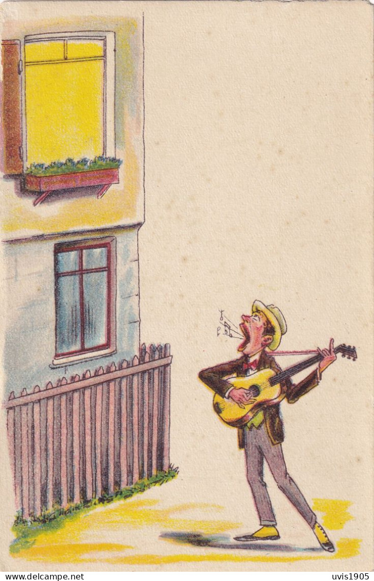 Man Singing Serenade .Hold To Light.WS-SB Edition Nr.966 - Contre La Lumière