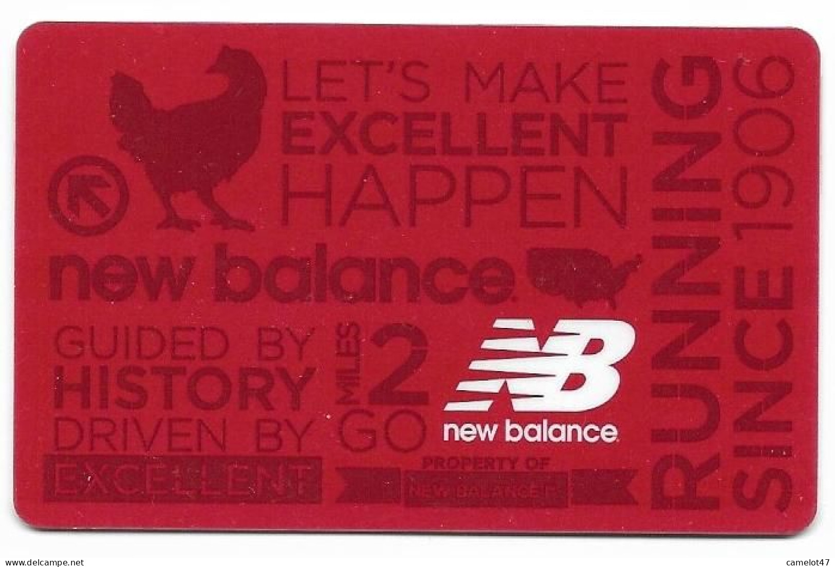 New Balance, U.S.A., Carte Cadeau Pour Collection, Sans Valeur, # Newbalance- - Gift And Loyalty Cards