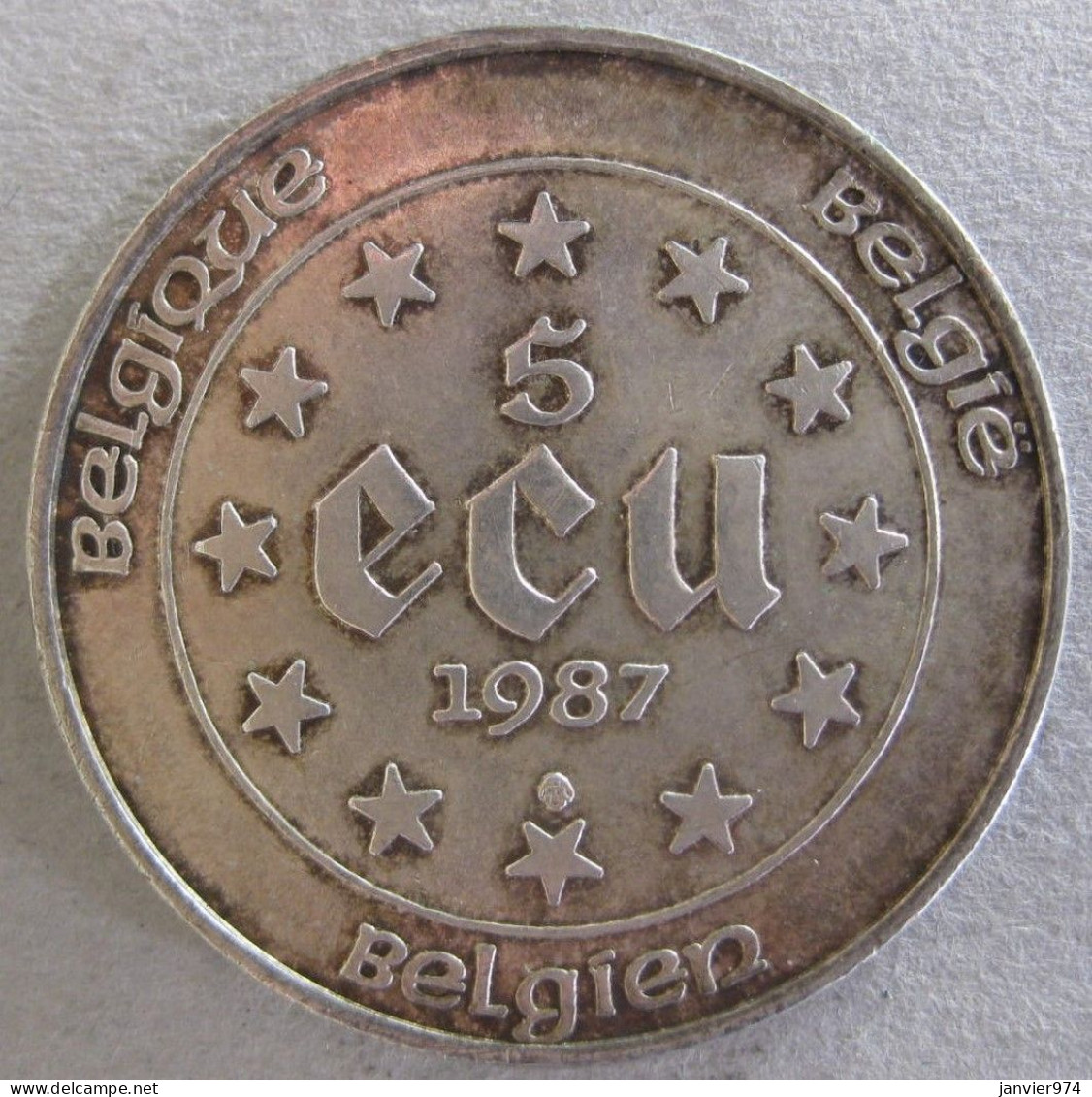 BELGIQUE. 5 ECU 1987 .Charles Quint. ARGENT - Ecus