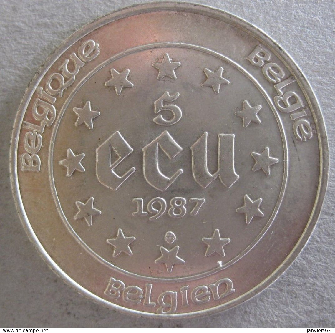 BELGIQUE. 5 ECU 1987 .Charles Quint. ARGENT - Ecus