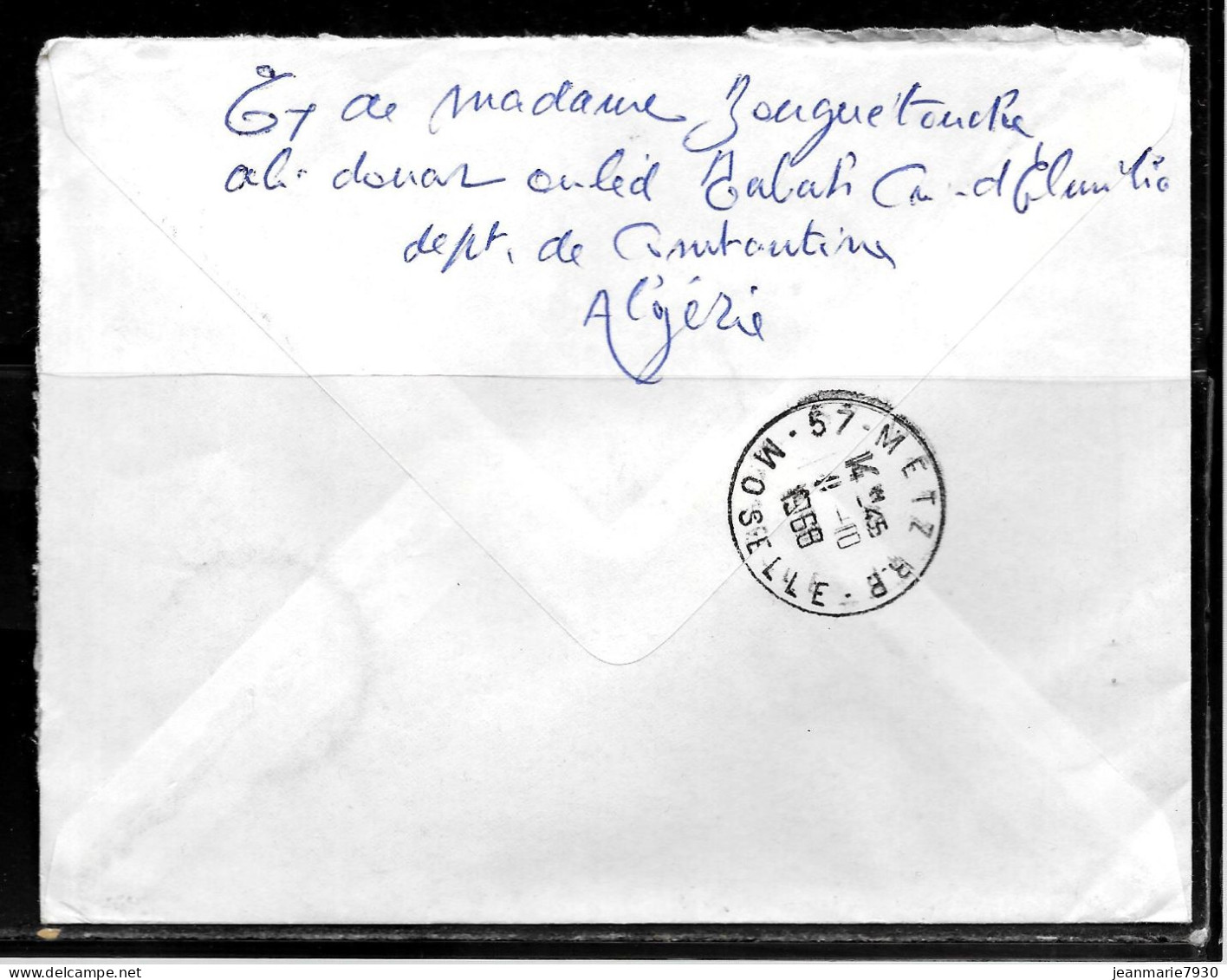 CC248 - ALGERIE - LETTRE RECOMMANDEE DE EL MILIA CONSTANTINE DE 1968 POUR METZ - Algeria (1962-...)