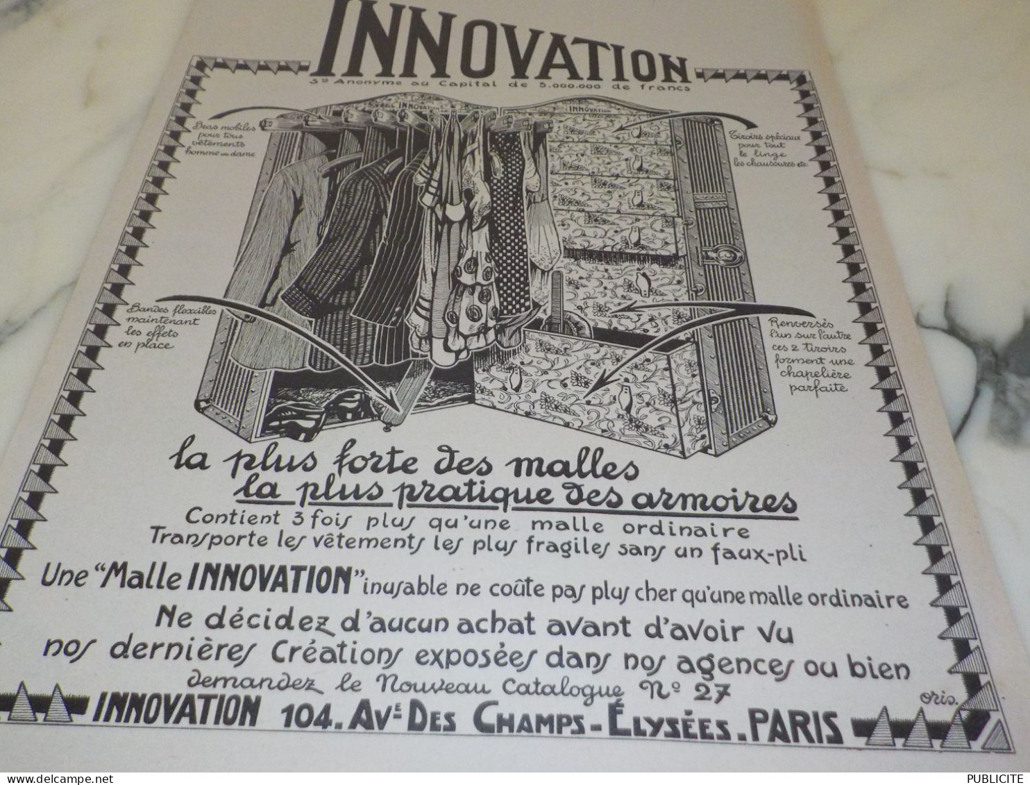 ANCIENNE PUBLICITE LA PLUS FORTE DES MALLES  INNOVATION 1921 - Publicités