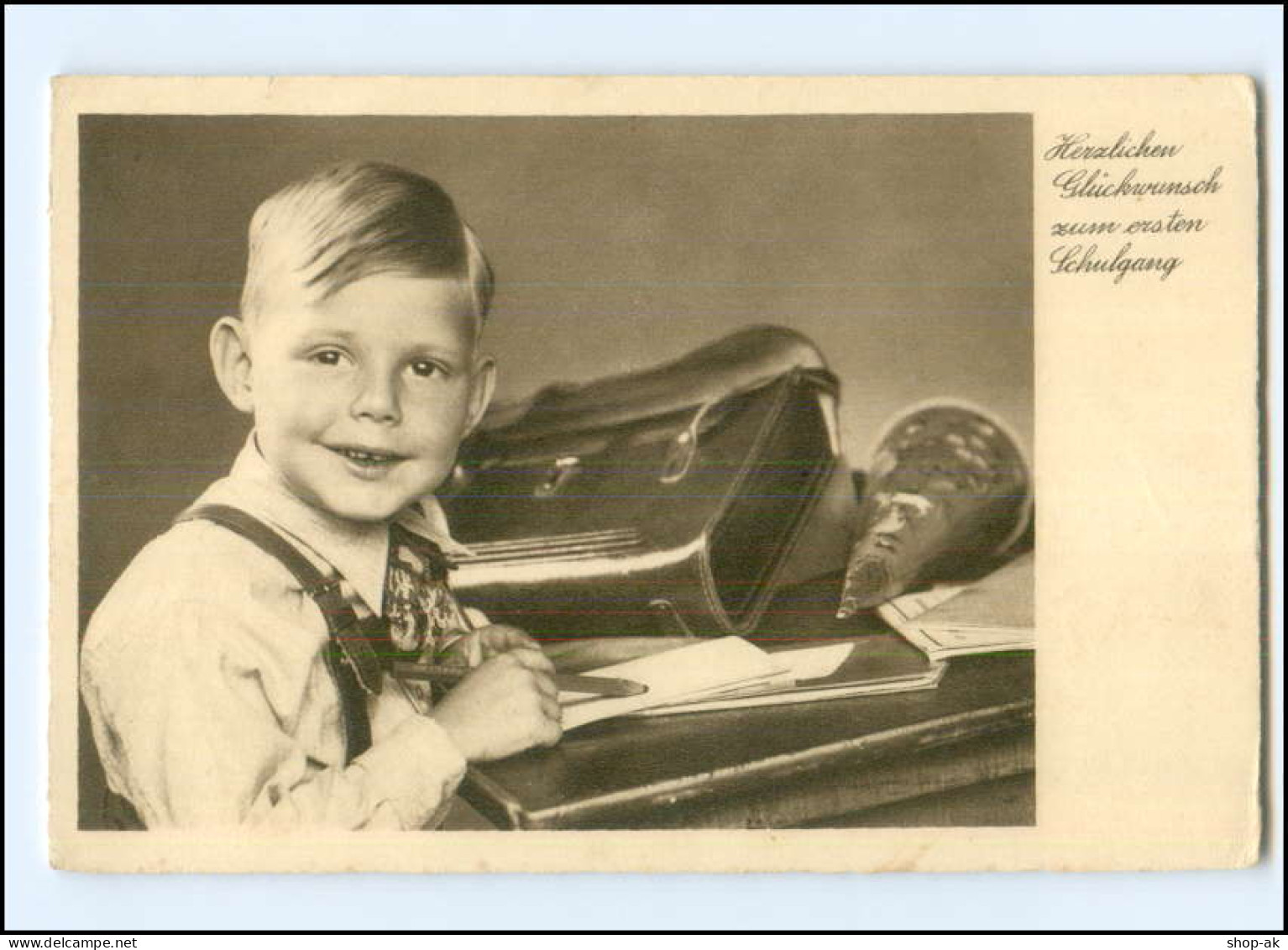 V5139/ Einschulung  Junge Mit Schulranzen AK Ca.1935 - Premier Jour D'école