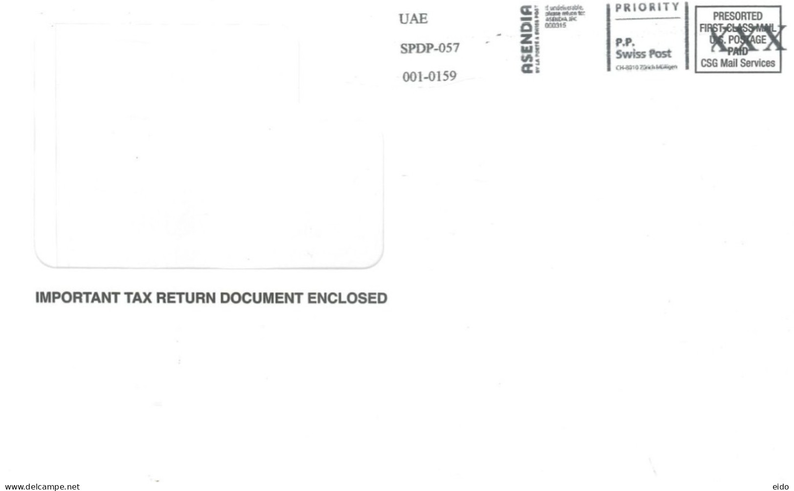 SWITZERLAND - 2023, PRIORITY POSTAGE PAID FRANKING MACHINE COVER TO DUBAI. - Covers & Documents