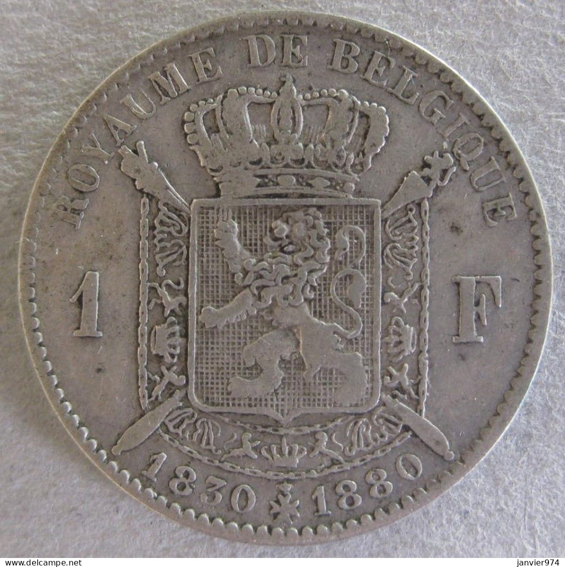 BELGIQUE . 1 FRANC 1830 1880. 50ème ANNIVERSAIRE DE L'INDEPENDANCE. ARGENT - 1 Frank