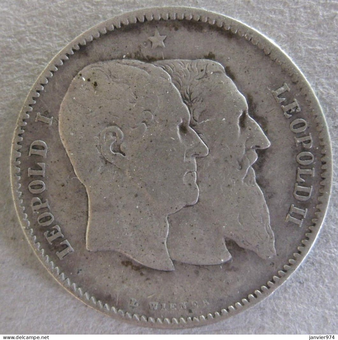 BELGIQUE . 1 FRANC 1830 1880. 50ème ANNIVERSAIRE DE L'INDEPENDANCE. ARGENT - 1 Franc