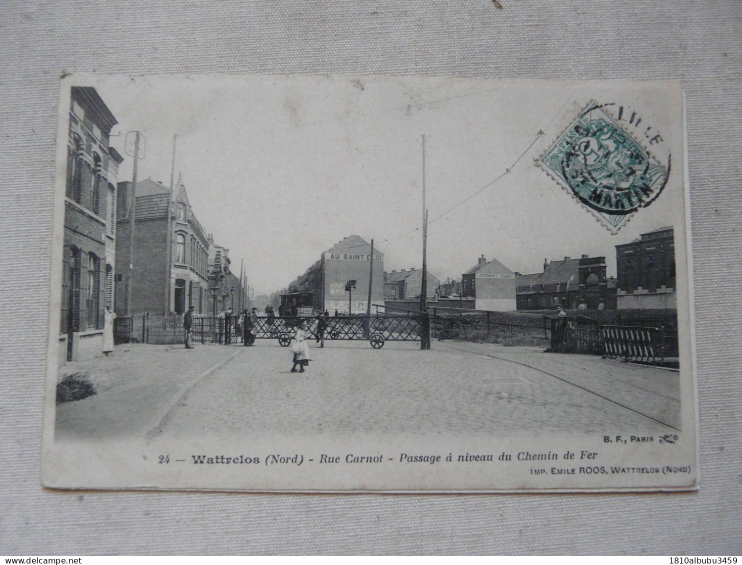 TRES RARE - 59 NORD - WATTRELOS : Rue Carnot - Passage à Niveau Du Chemin De Fer - Wattrelos