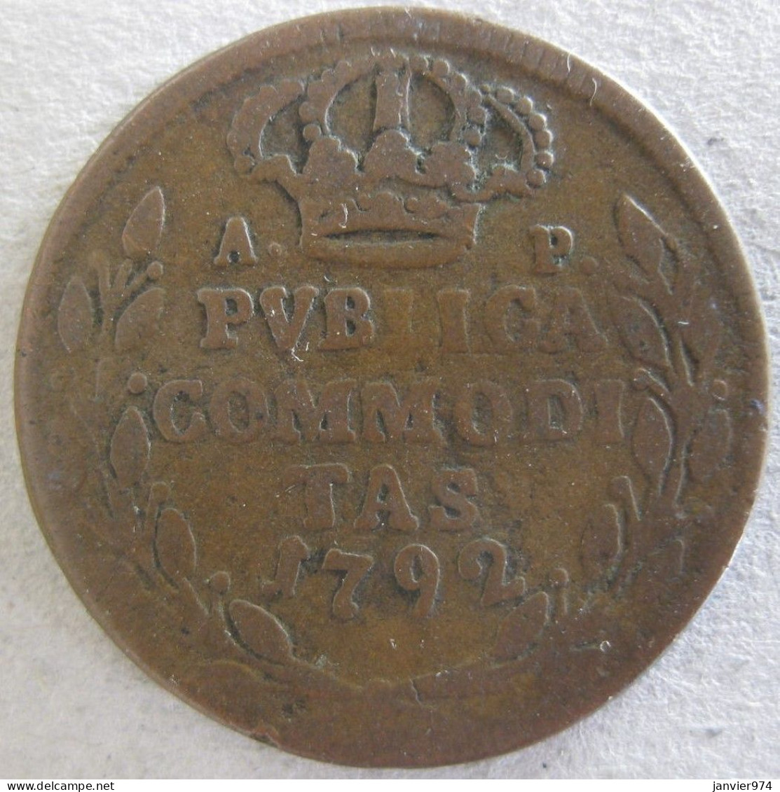 Royaume De Naples 3 Tornesi 1792 P. / A.P. , Ferdinand IV , En Cuivre , KM# 206 - Neapel & Sizilien