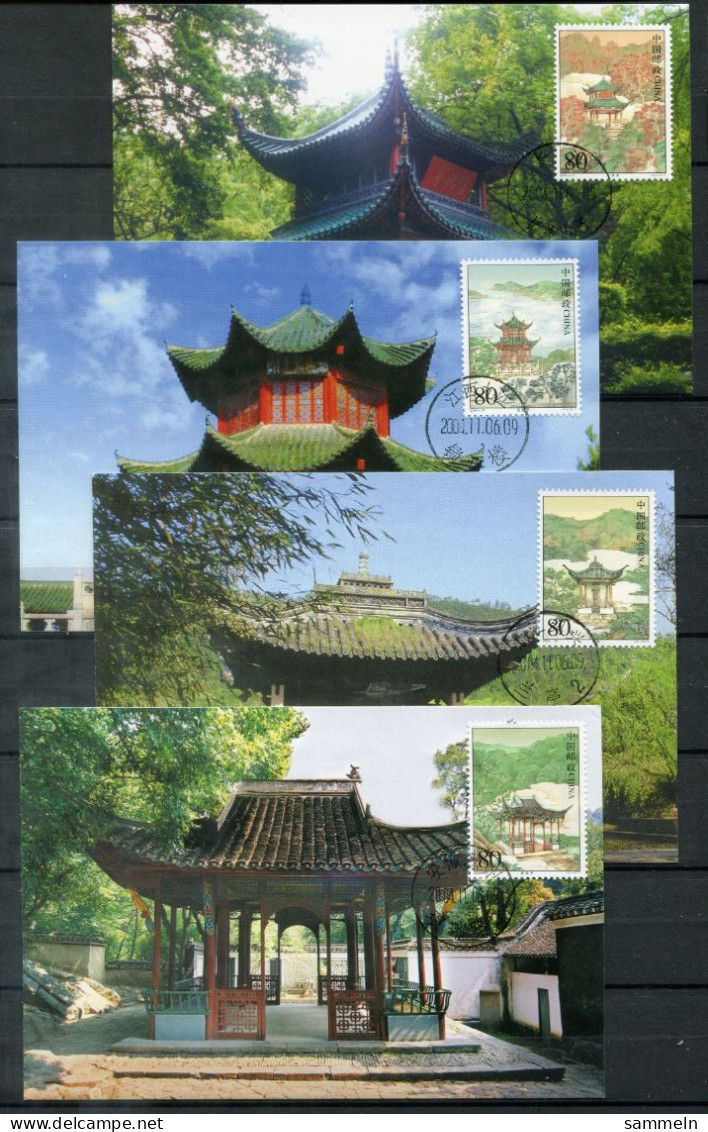 VR CHINA 3597-3600 MaxiCards MC63 - 4-1 Bis 4-4 - Pavillons - PR CHINA / RP CHINE - Cartes-maximum