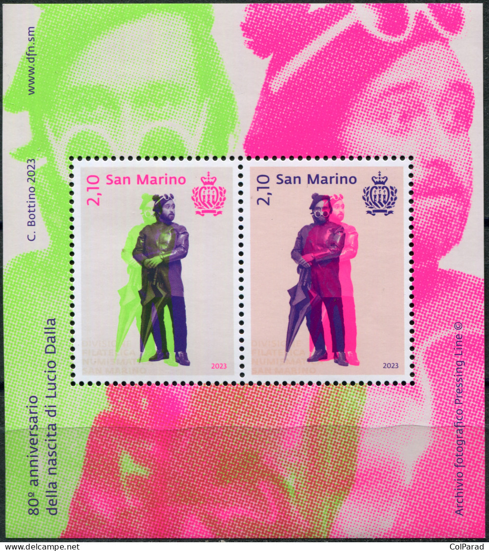 SAN MARINO - 2023 - S/S MNH ** - 80 Years Of The Birth Of Lucio Dalla - Neufs