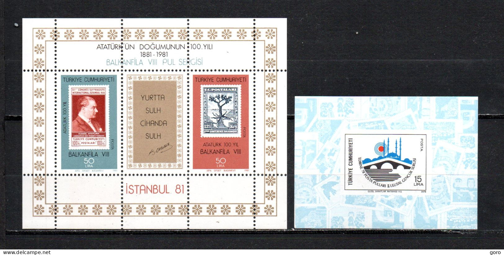 Turquía   1978-81  .- Y&T   Nº   HB  19-22   Block      **    ( B ) - Blocs-feuillets