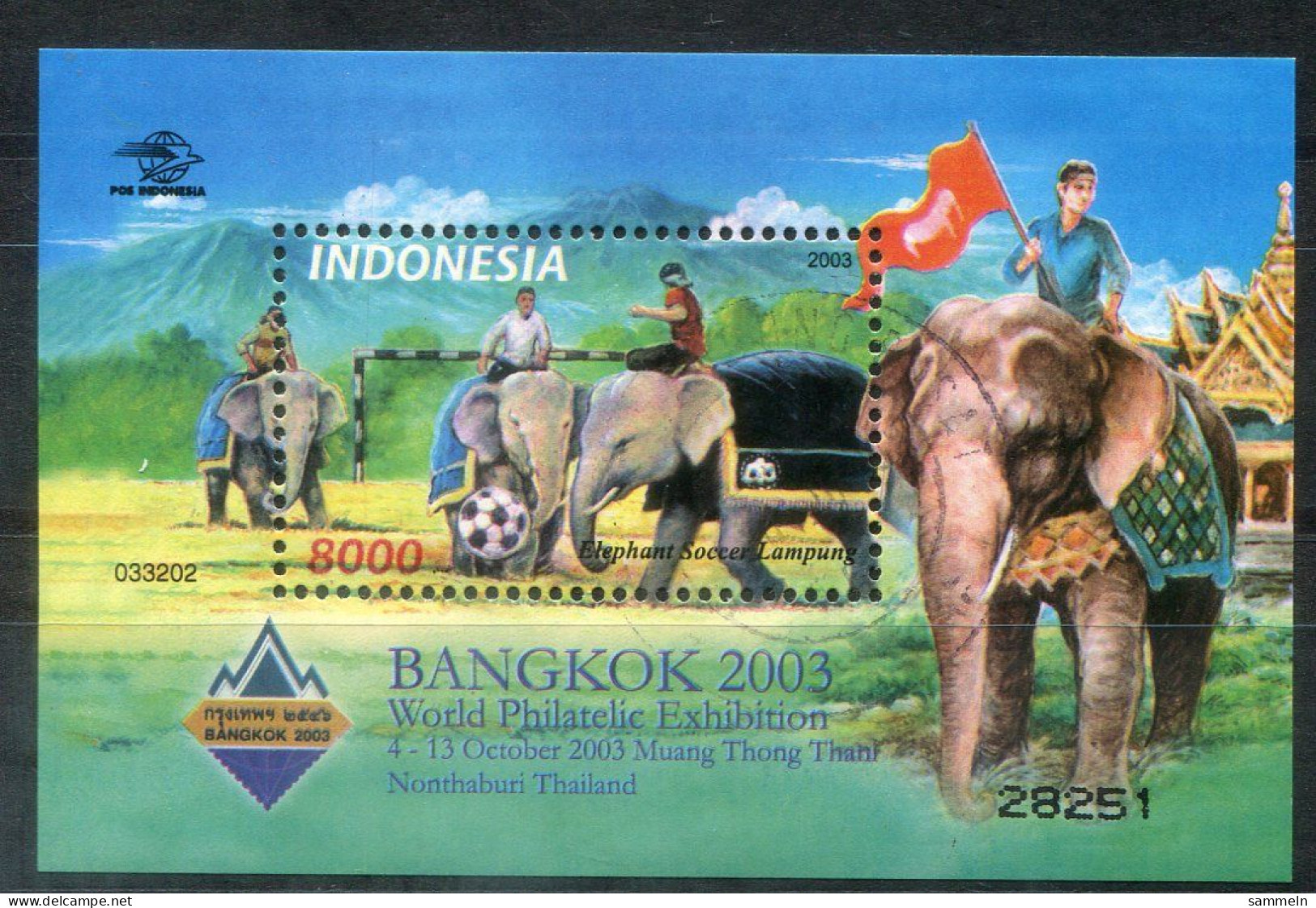 INDONESIEN Block 193, Bl.193 Canc. - Elefant, Elephant, Éléphant - INDONESIA - Indonesië