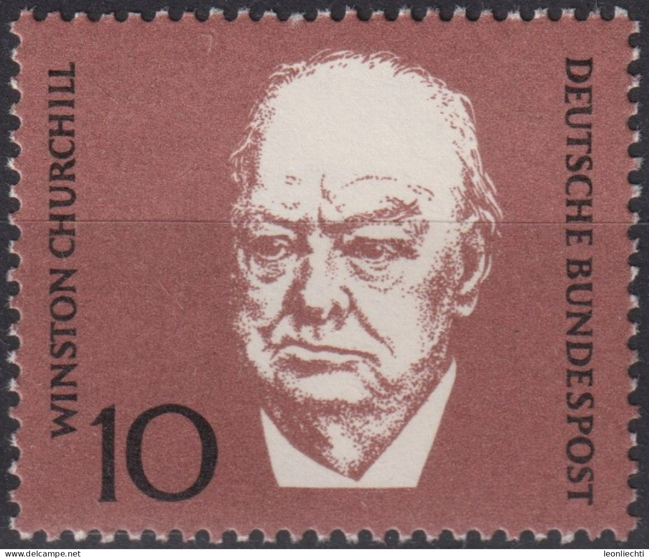 1968 Deutschland > BRD, ** Mi:DE 554, Sn:DE 982a, Yt:DE 419, Sir Winston Churchill (1874-1965), - Sir Winston Churchill