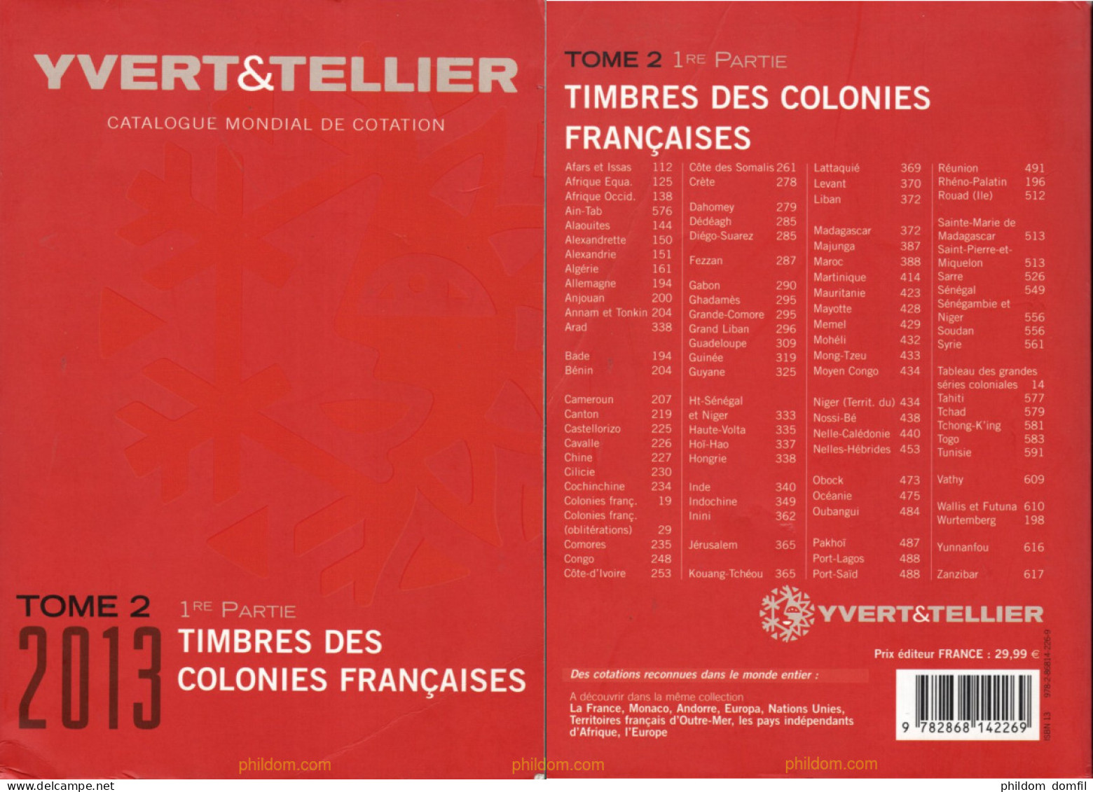 Yvert Et Tellier - Catálogos Ocasión - Nº 20213/1 - Tomo II 1ª Colonias Francesas Hasta 1958 Edición 2013 - Thema's